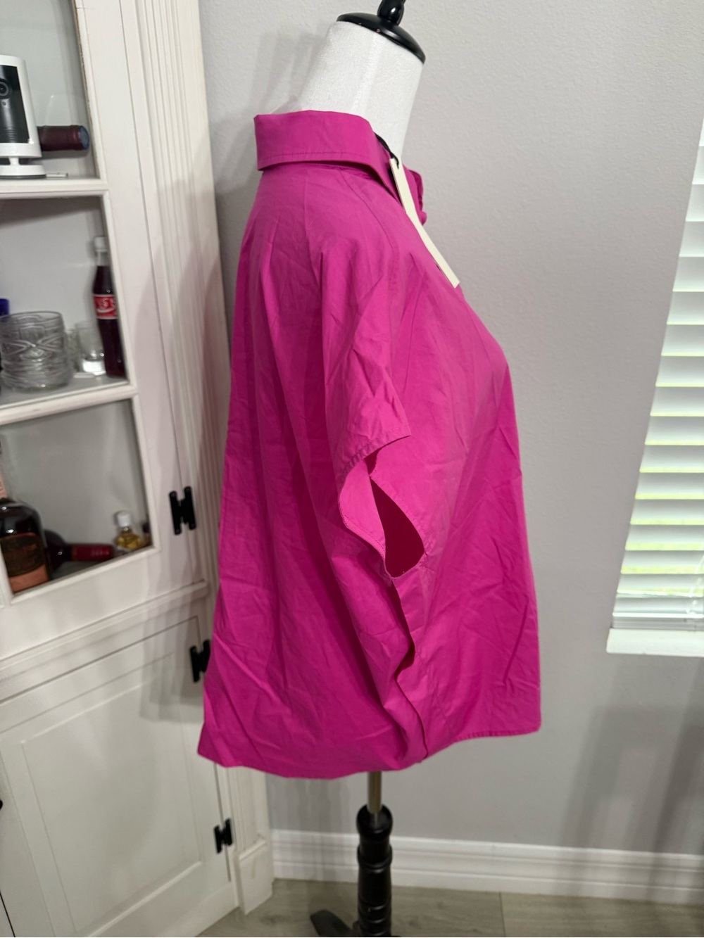 Pinch Short Sleeve Oversized Top in a vibrant fuchsia - Picture 4 of 7